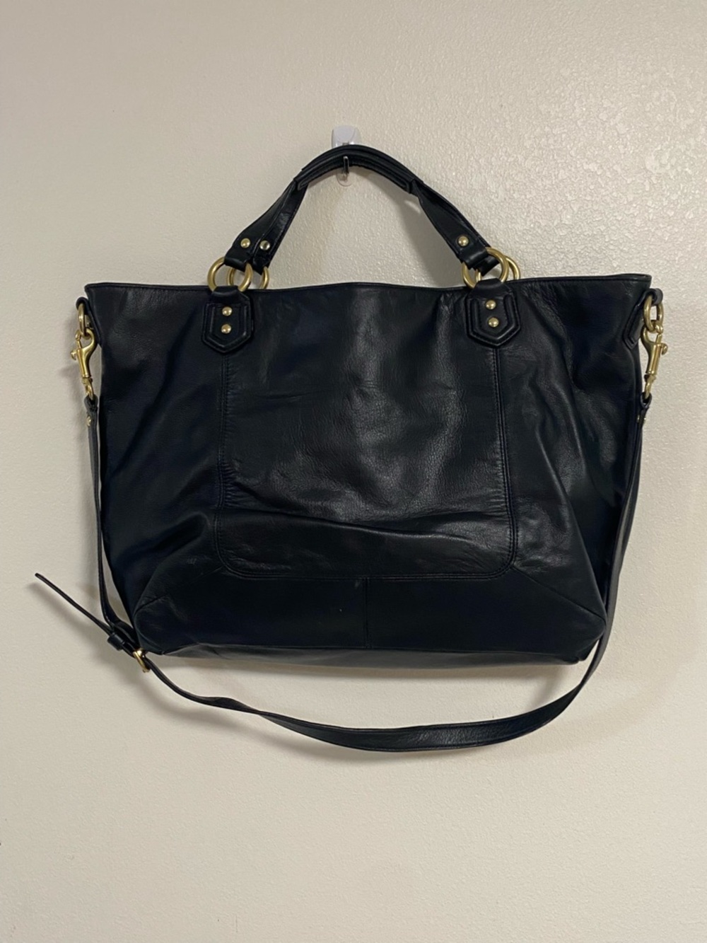 Coach Bag Campbell Black Leather Izzy Satchel Carryall Shoulder Bag F24683 FLAW - Picture 9 of 15